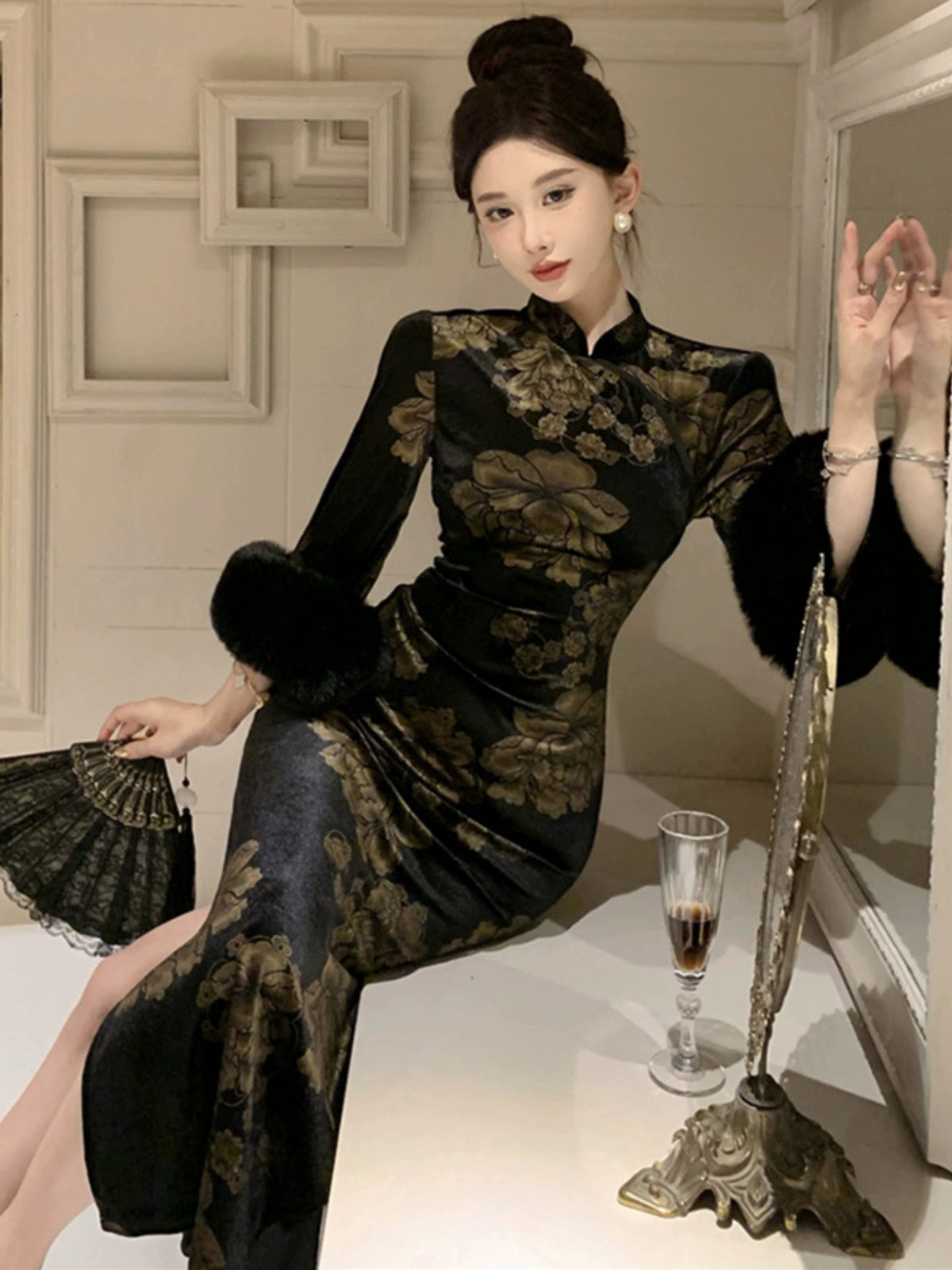 Velvet Young Cheongsam Dress