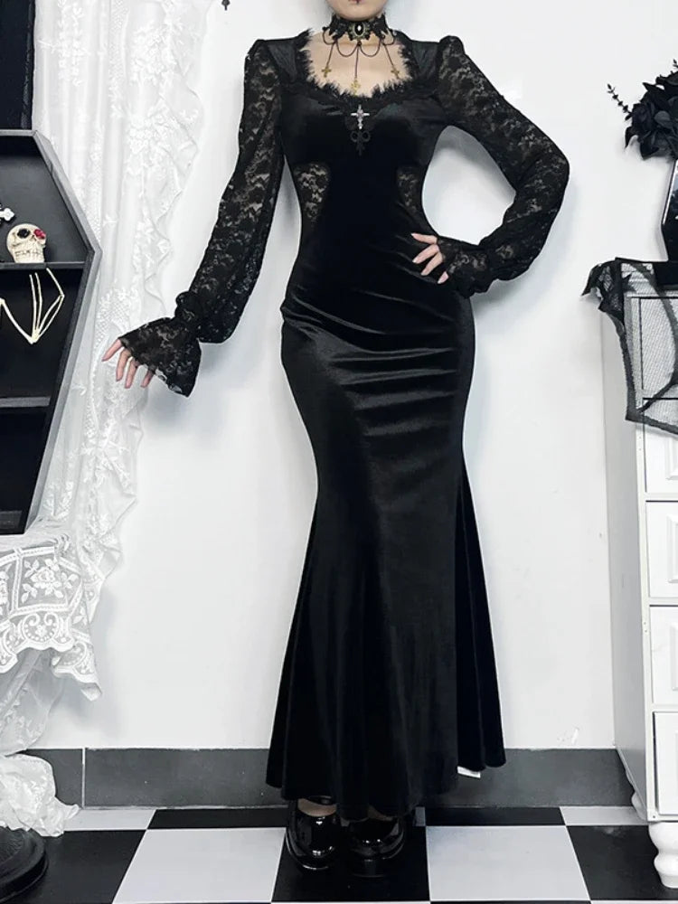 Velvet Cocktail Gothic Dress