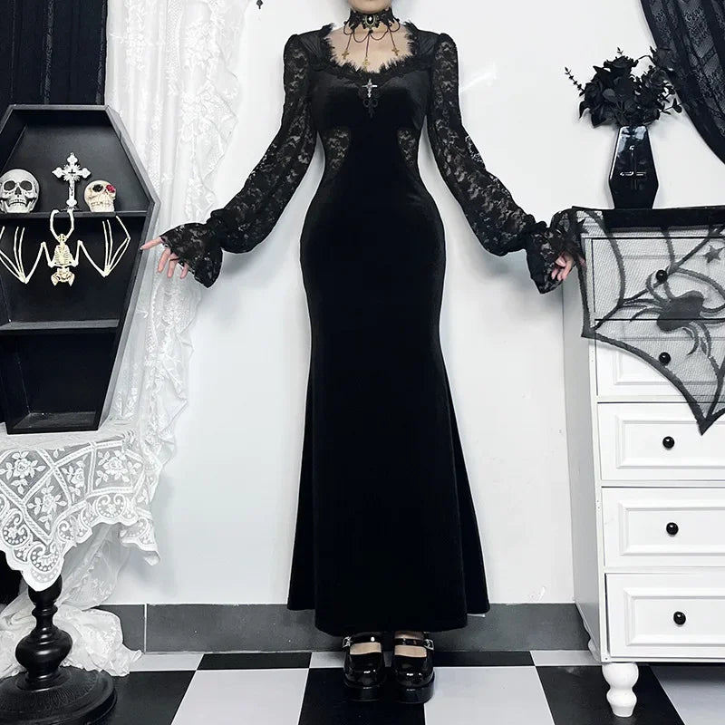 Velvet Cocktail Gothic Dress