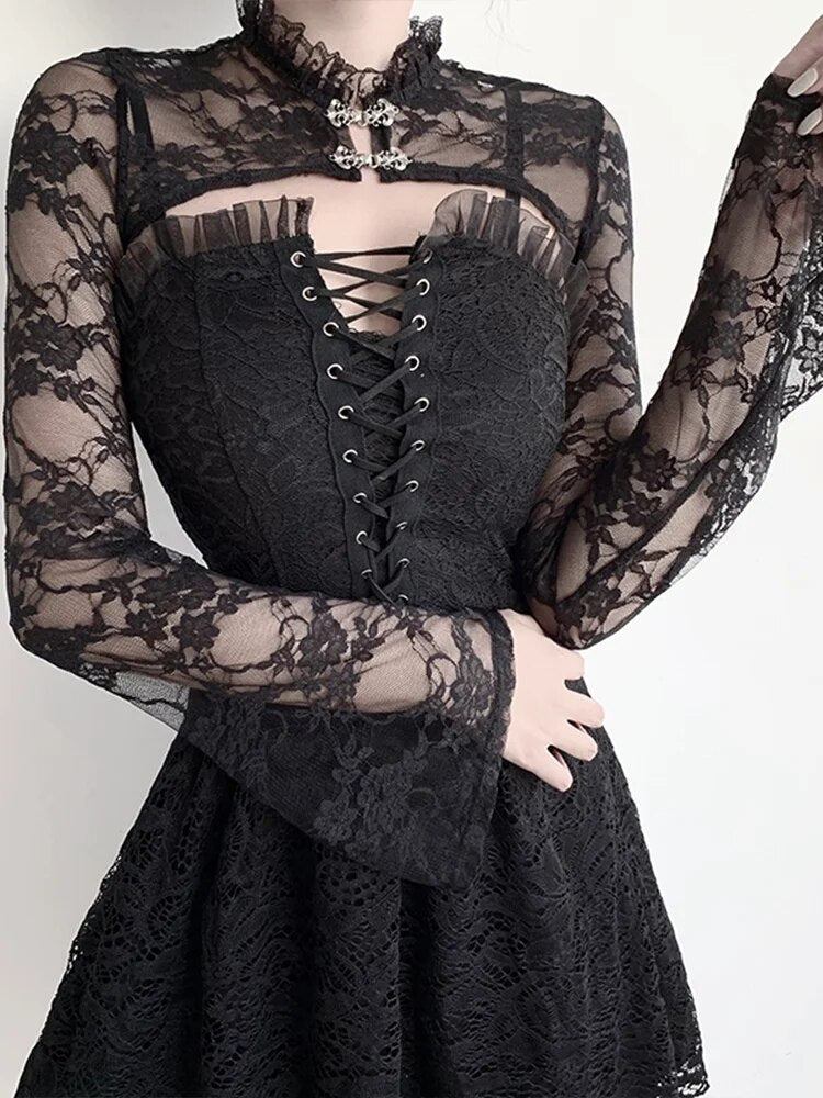 Lace Long Sleeve  Gothic Streetwear
